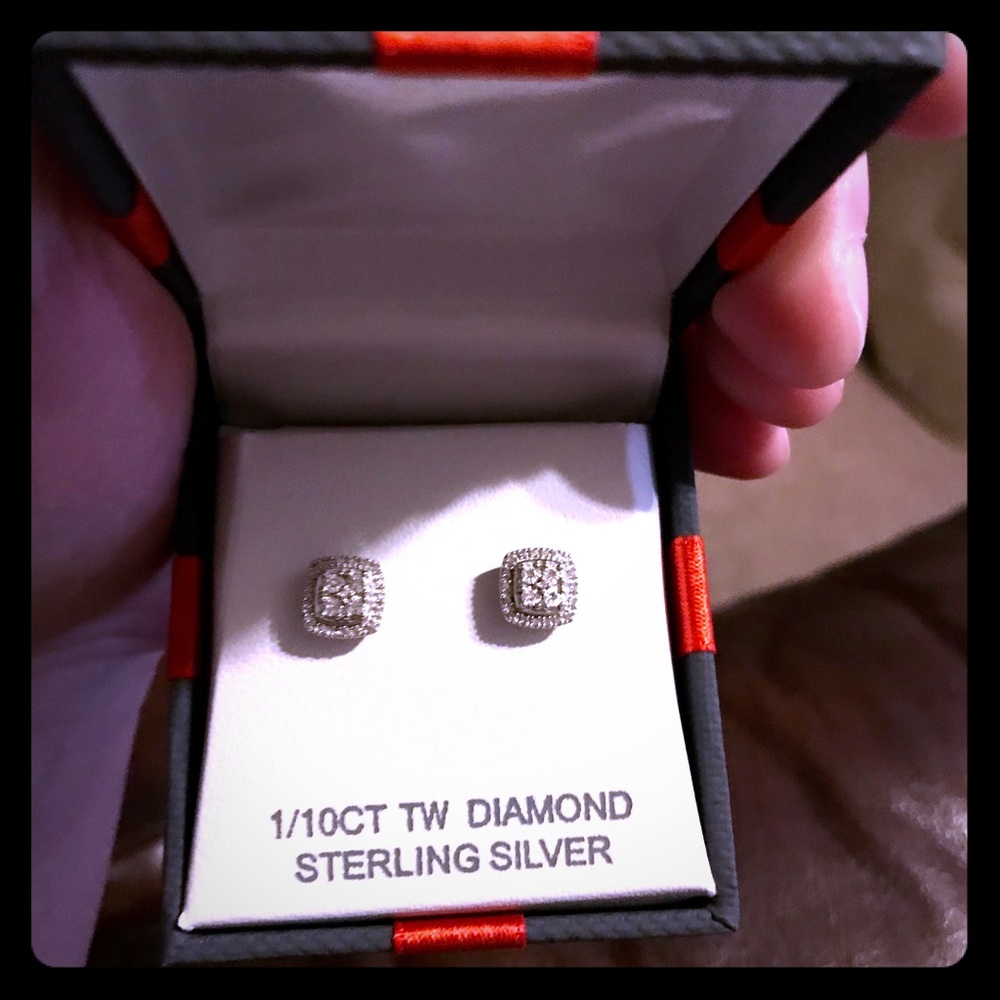 Diamond Cluster Earrings.